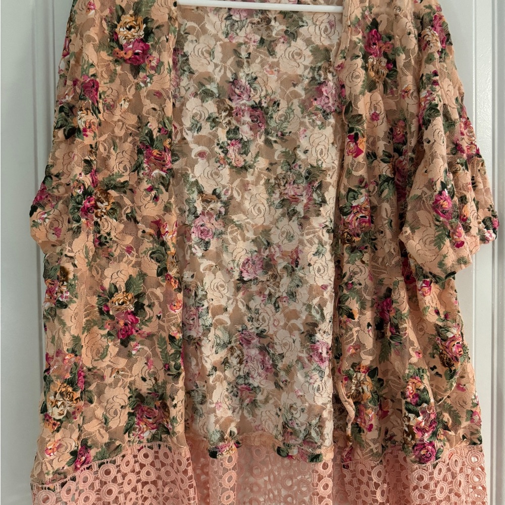 Sweet Rain brand Floral Lace Kimono Cardigan